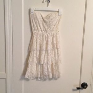 Lace ivory halter dress